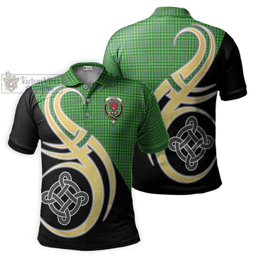 Currie Tartan Polo Shirt with Family Crest and Celtic Symbol Style
