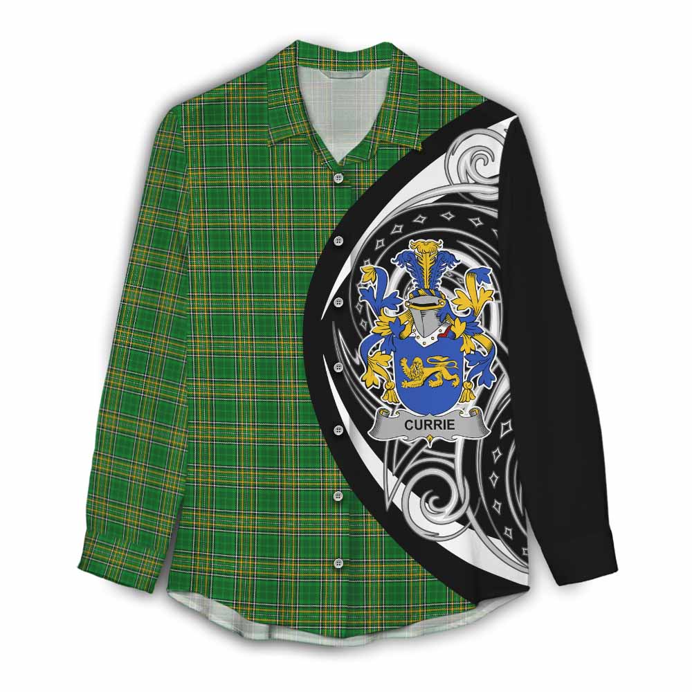Currie Irish Clan Women's Casual Shirt Celtic Circle Style Female - Tartan Vibes Clothing