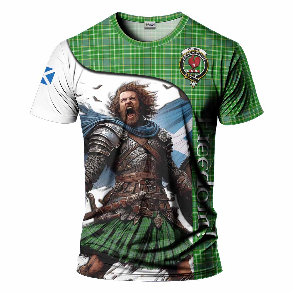 Currie Crest Tartan T-Shirt Inspired by the Freedom of Scottish Warrior