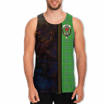 Currie Tartan Family Crest Men's Tank Top Alba Gu Brath Be Brave Lion Ancient Style Men - Tartan Vibes Clothing