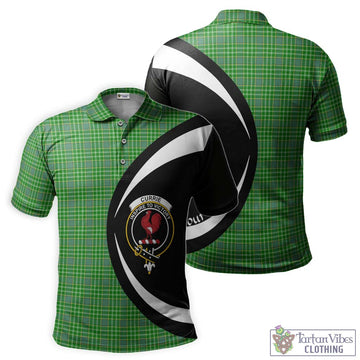 Currie Tartan Men's Polo Shirt with Family Crest Circle Style