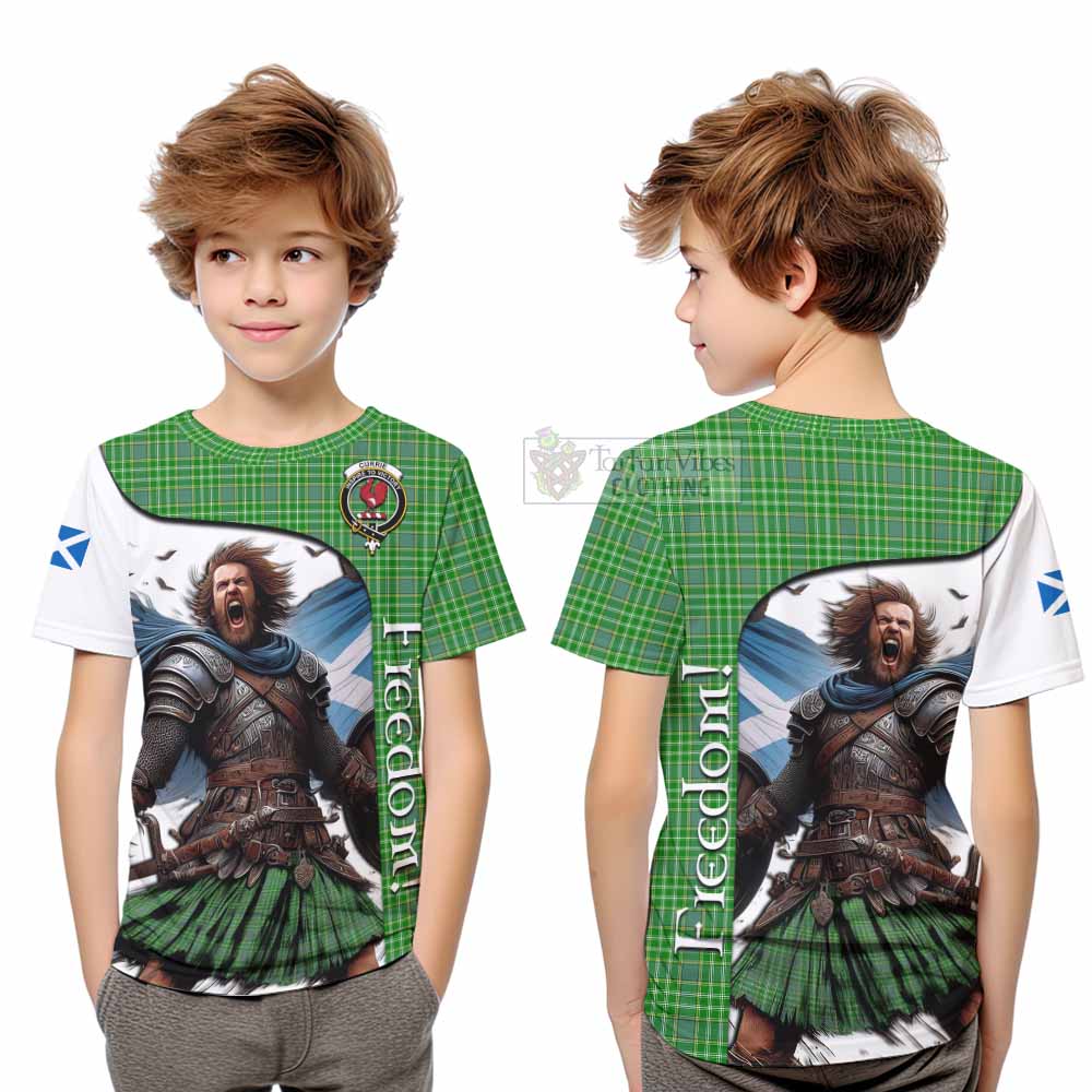 Tartan Vibes Clothing Currie Crest Tartan Kid T-Shirt Inspired by the Freedom of Scottish Warrior