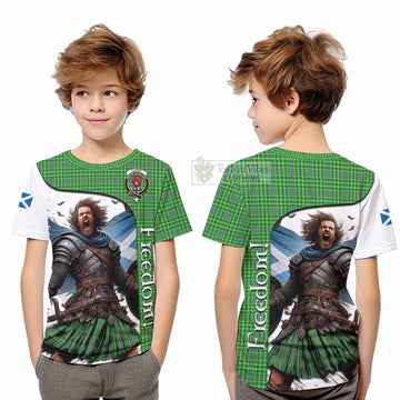 Currie Crest Tartan Kid T-Shirt Inspired by the Freedom of Scottish Warrior