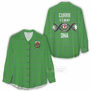 Currie Tartan Women's Casual Shirt with Family Crest DNA In Me Style