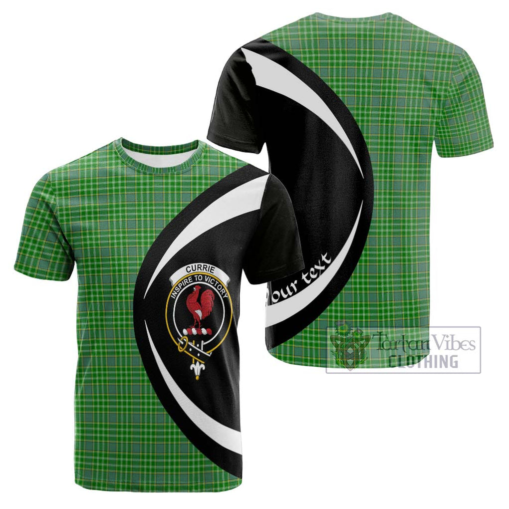 Tartan Vibes Clothing Currie Tartan Cotton T-shirt with Family Crest Circle Style