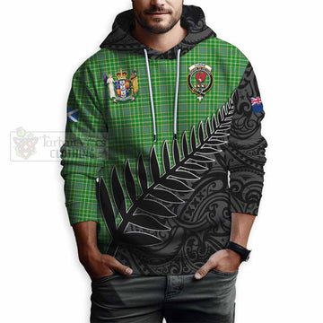 Currie Crest Tartan Hoodie with New Zealand Silver Fern Half Style