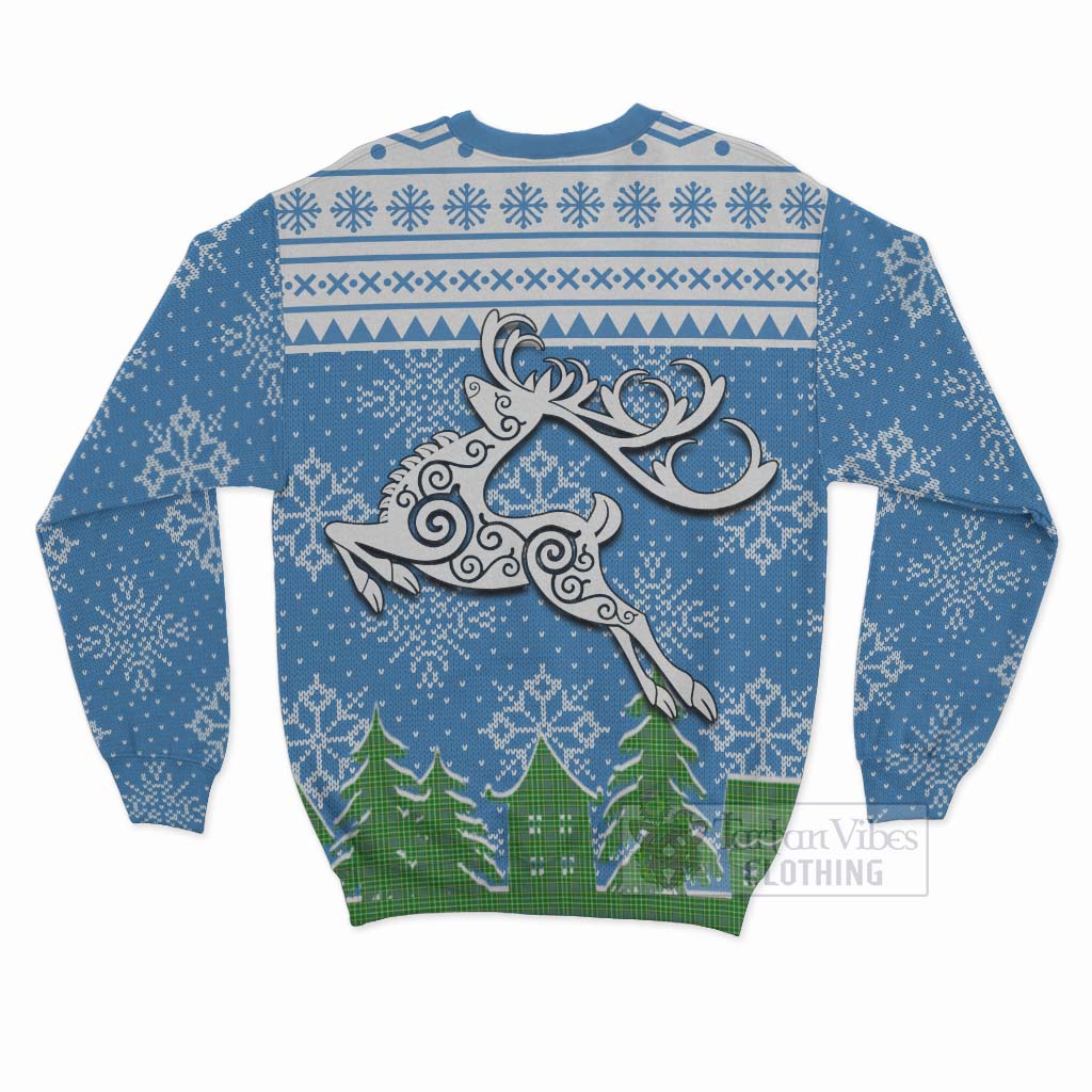 Tartan Vibes Clothing Currie Clan Christmas Sweatshirt Celtic Reindeer Style