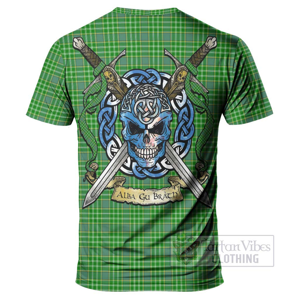 Tartan Vibes Clothing Currie Tartan T-Shirt with Family Crest Celtic Skull Style