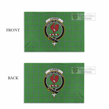 Currie Tartan House Flag with Family Crest