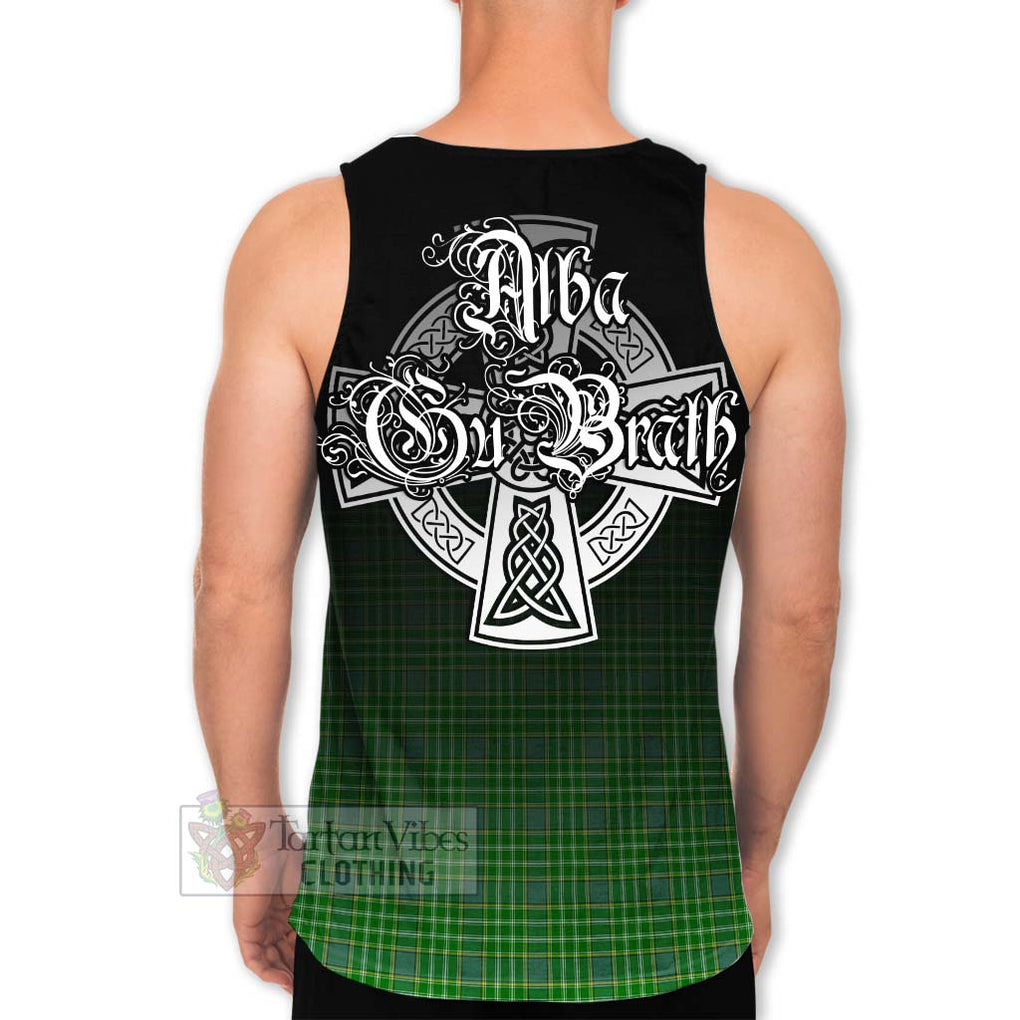 Tartan Vibes Clothing Currie Tartan Men's Tank Top Featuring Alba Gu Brath Family Crest Celtic Inspired