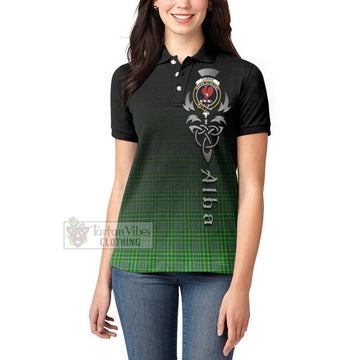 Currie Tartan Women's Polo Shirt Featuring Alba Gu Brath Family Crest Celtic Inspired