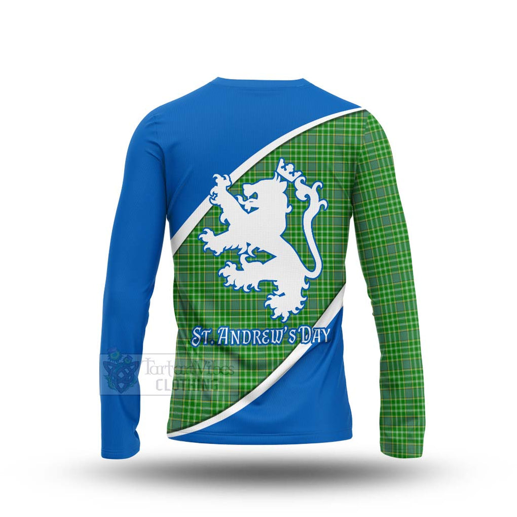 Tartan Vibes Clothing Currie Family Crest Tartan Long Sleeve T-Shirt Celebrate Saint Andrew's Day in Style