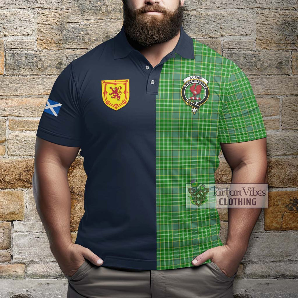 Tartan Vibes Clothing Currie Tartan Polo Shirt with Scottish Lion Royal Arm Half Style