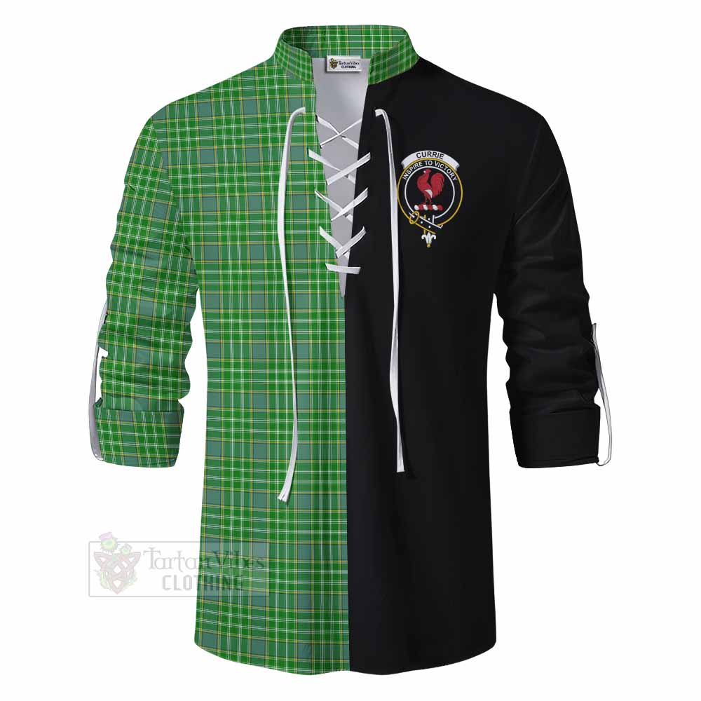 Tartan Vibes Clothing Currie Tartan Ghillie Kilt Shirt with Family Crest and Half Of Me Style