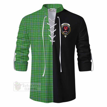 Currie Tartan Ghillie Kilt Shirt with Family Crest and Half Of Me Style