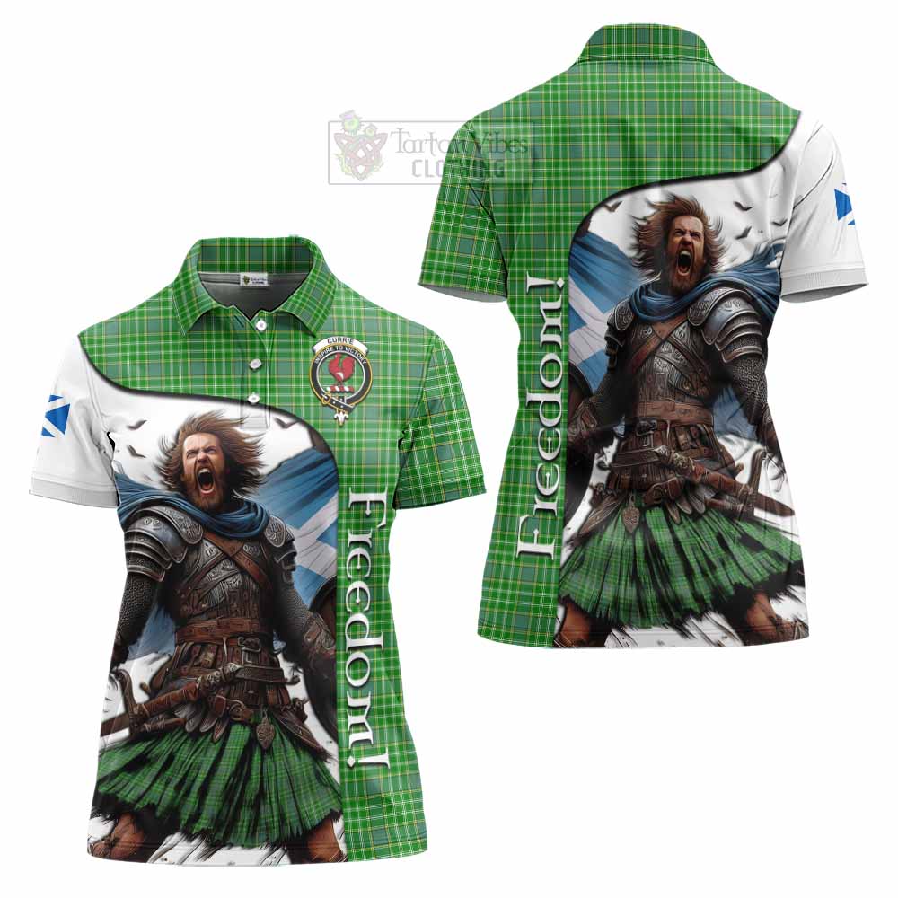 Tartan Vibes Clothing Currie Crest Tartan Women's Polo Shirt Inspired by the Freedom of Scottish Warrior