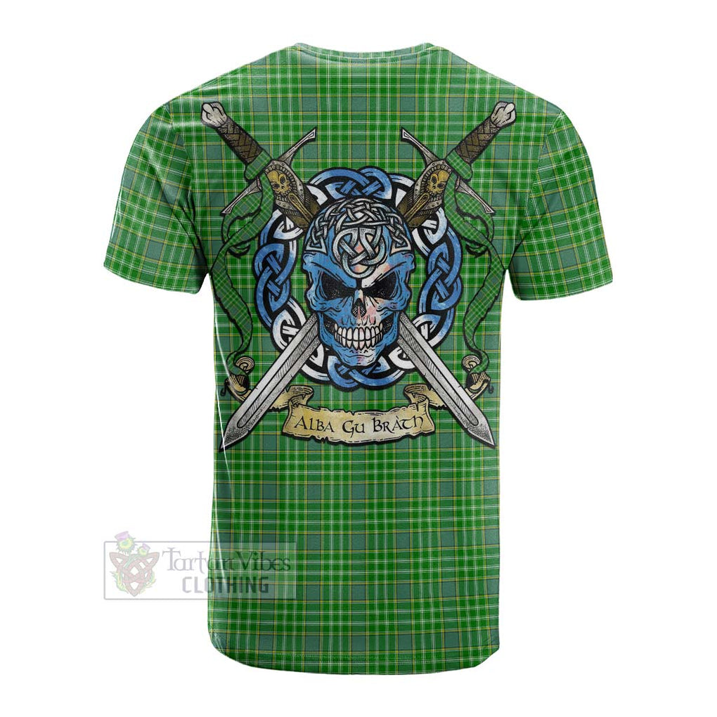 Tartan Vibes Clothing Currie Tartan Cotton T-shirt with Family Crest Celtic Skull Style