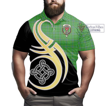 Currie Tartan Polo Shirt with Family Crest and Celtic Symbol Style