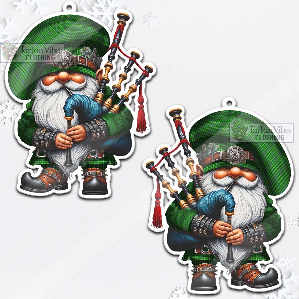 Tartan Vibes Clothing Currie Tartan Badpiper Gnome Christmas Ornament