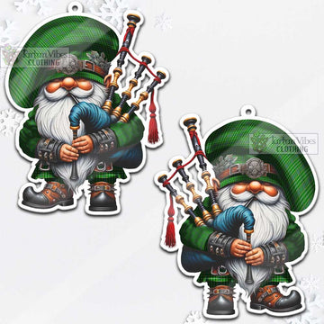 Currie Tartan Bagpiper Gnome Christmas Ornament