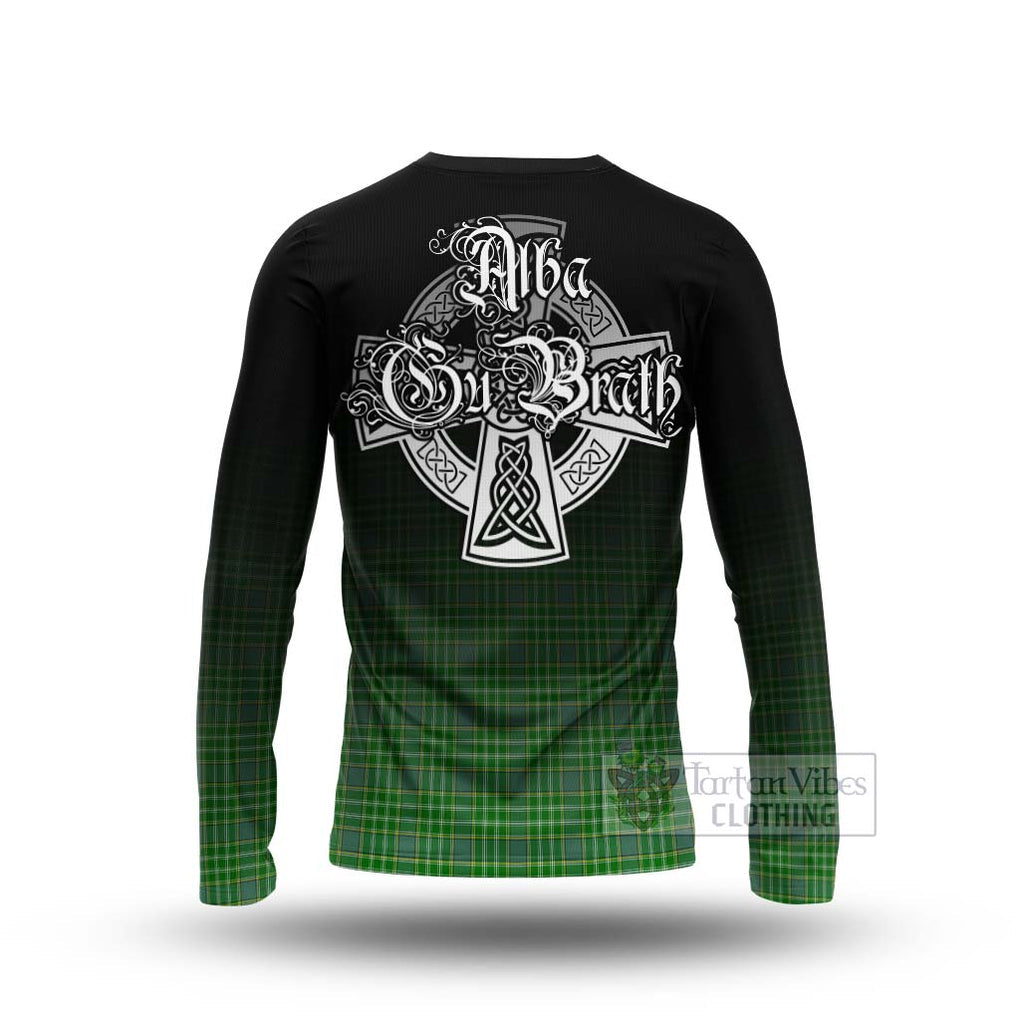 Tartan Vibes Clothing Currie Tartan Long Sleeve T-Shirt Featuring Alba Gu Brath Family Crest Celtic Inspired