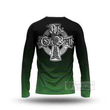 Currie Tartan Long Sleeve T-Shirt Featuring Alba Gu Brath Family Crest Celtic Inspired