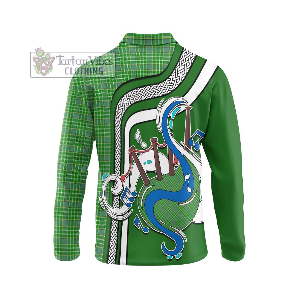 Tartan Vibes Clothing Currie Tartan Long Sleeve Polo Shirt with Epic Bagpipe Style