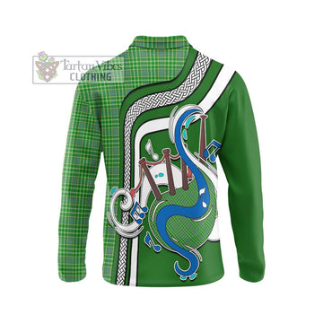 Currie Tartan Long Sleeve Polo Shirt with Epic Bagpipe Style