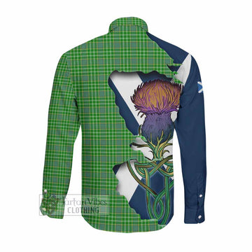 Currie Tartan Family Crest Long Sleeve Button Shirt Scottish Thistle Celtic Inspired Men's Shirt - Tartan Vibes Clothing