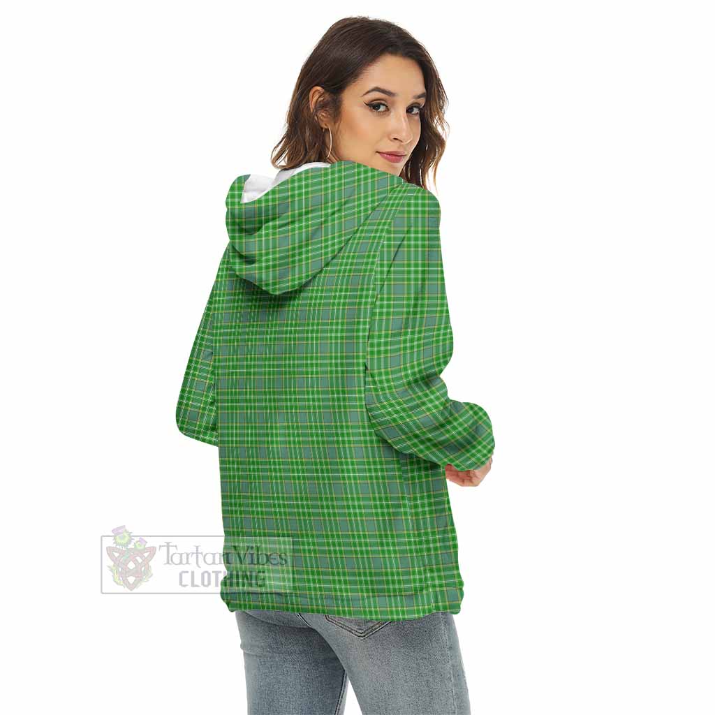 Tartan Vibes Clothing Currie Tartan Crest Women's Borg  Half Zip Fleece Hoodie