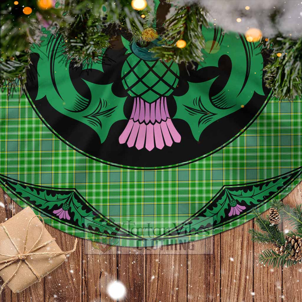 Tartan Vibes Clothing Currie Tartan Christmas Tree Skirt Scottish Thistle Style