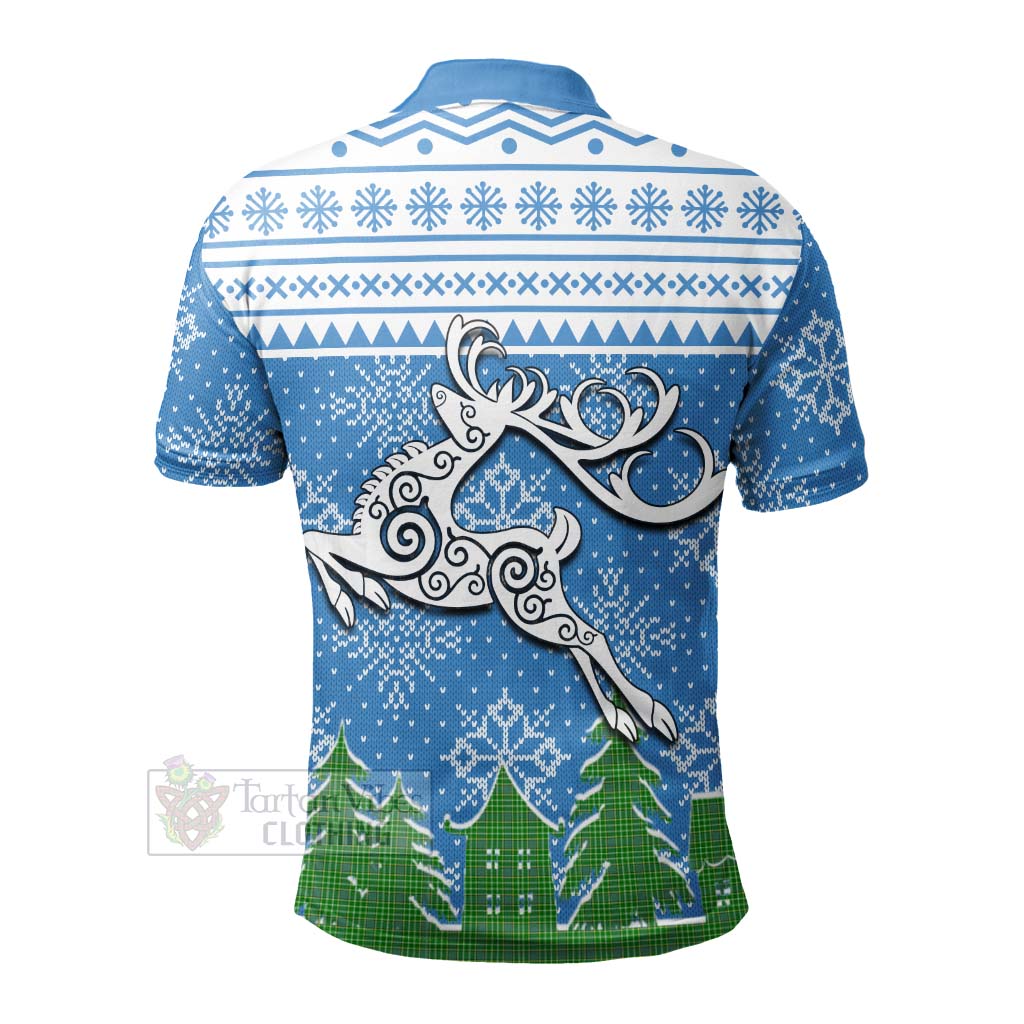 Tartan Vibes Clothing Currie Clan Christmas Polo Shirt Celtic Reindeer Style