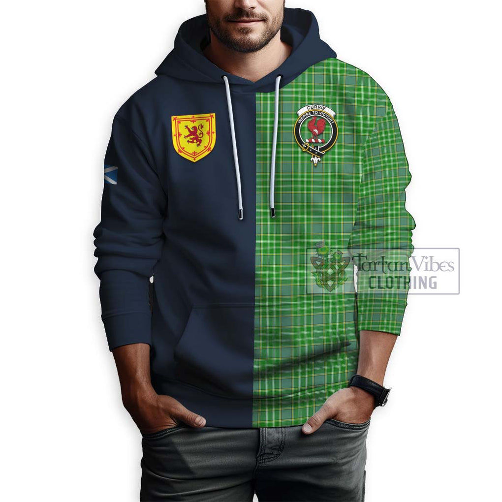 Tartan Vibes Clothing Currie Tartan Hoodie with Scottish Lion Royal Arm Half Style