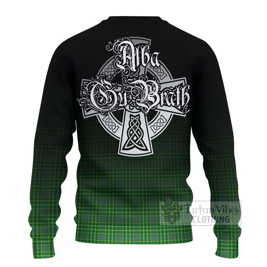 Tartan Vibes Clothing Currie Tartan Knitted Sweater Featuring Alba Gu Brath Family Crest Celtic Inspired