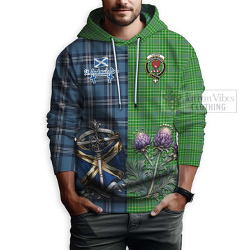 Currie Tartan Hoodie Happy St. Andrew's Day Half Tartan Style