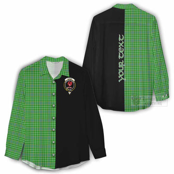 Currie Tartan Women's Casual Shirt with Family Crest and Half Of Me Style