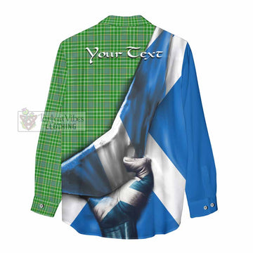 Currie Tartan Women's Casual Shirt with Family Crest Scotland Patriotic Style