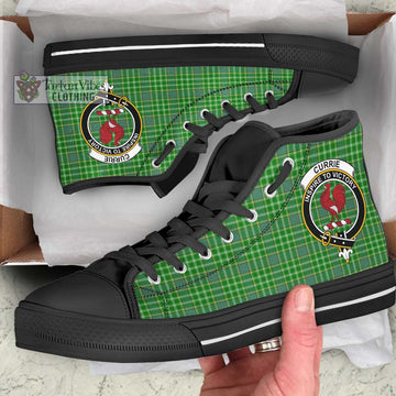 Currie Tartan High Top Shoes with Family Crest