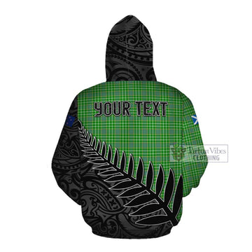 Currie Crest Tartan Cotton Hoodie with New Zealand Silver Fern Half Style Pullover Hoodie - Tartan Vibes Clothing