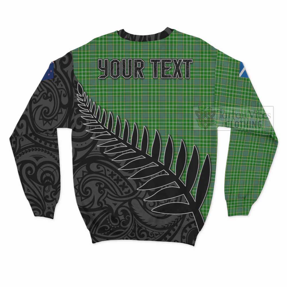 Tartan Vibes Clothing Currie Crest Tartan Sweatshirt with New Zealand Silver Fern Half Style