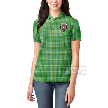 Currie Tartan Women's Polo Shirt with Family Crest Celtic Skull Style