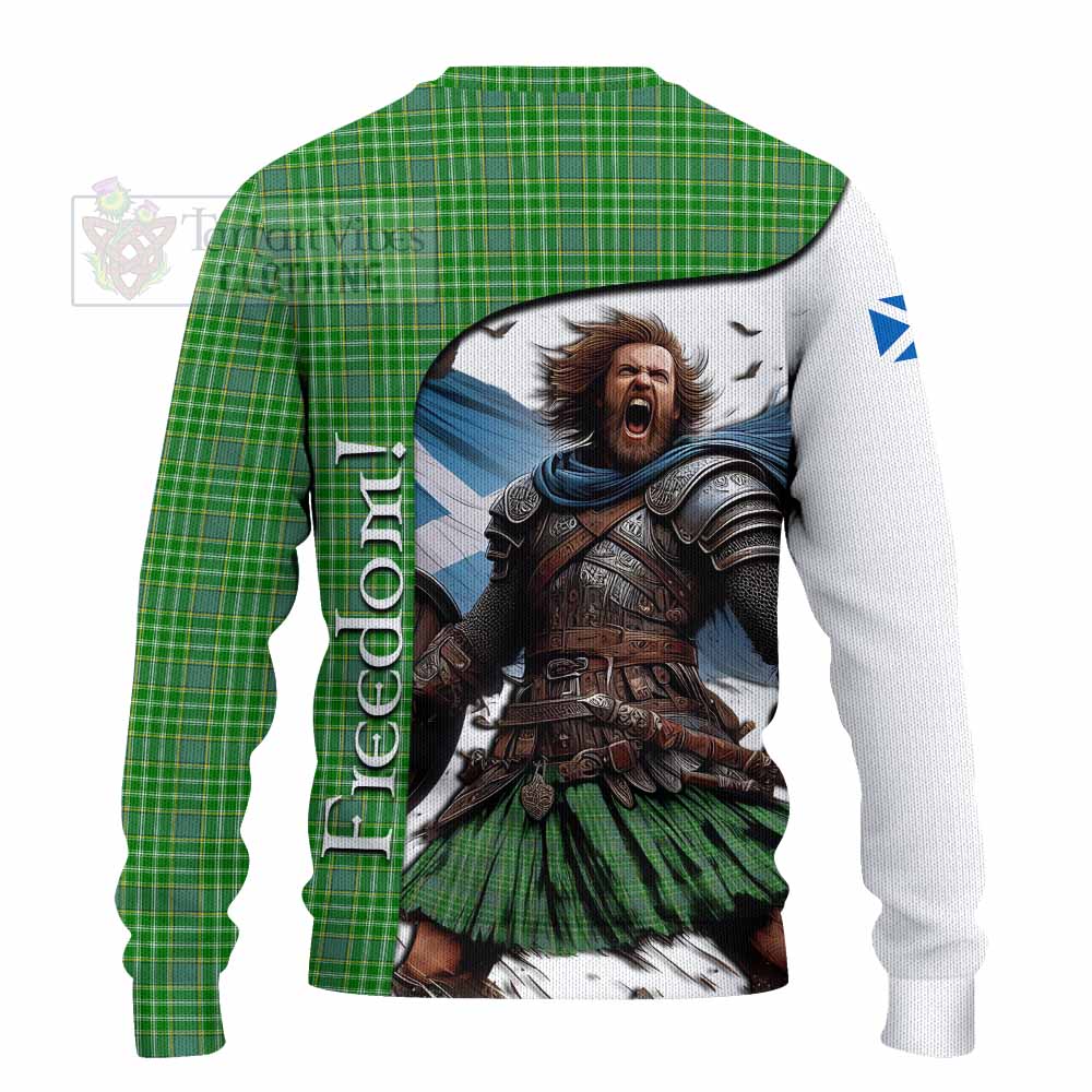 Tartan Vibes Clothing Currie Crest Tartan Knitted Sweater Inspired by the Freedom of Scottish Warrior