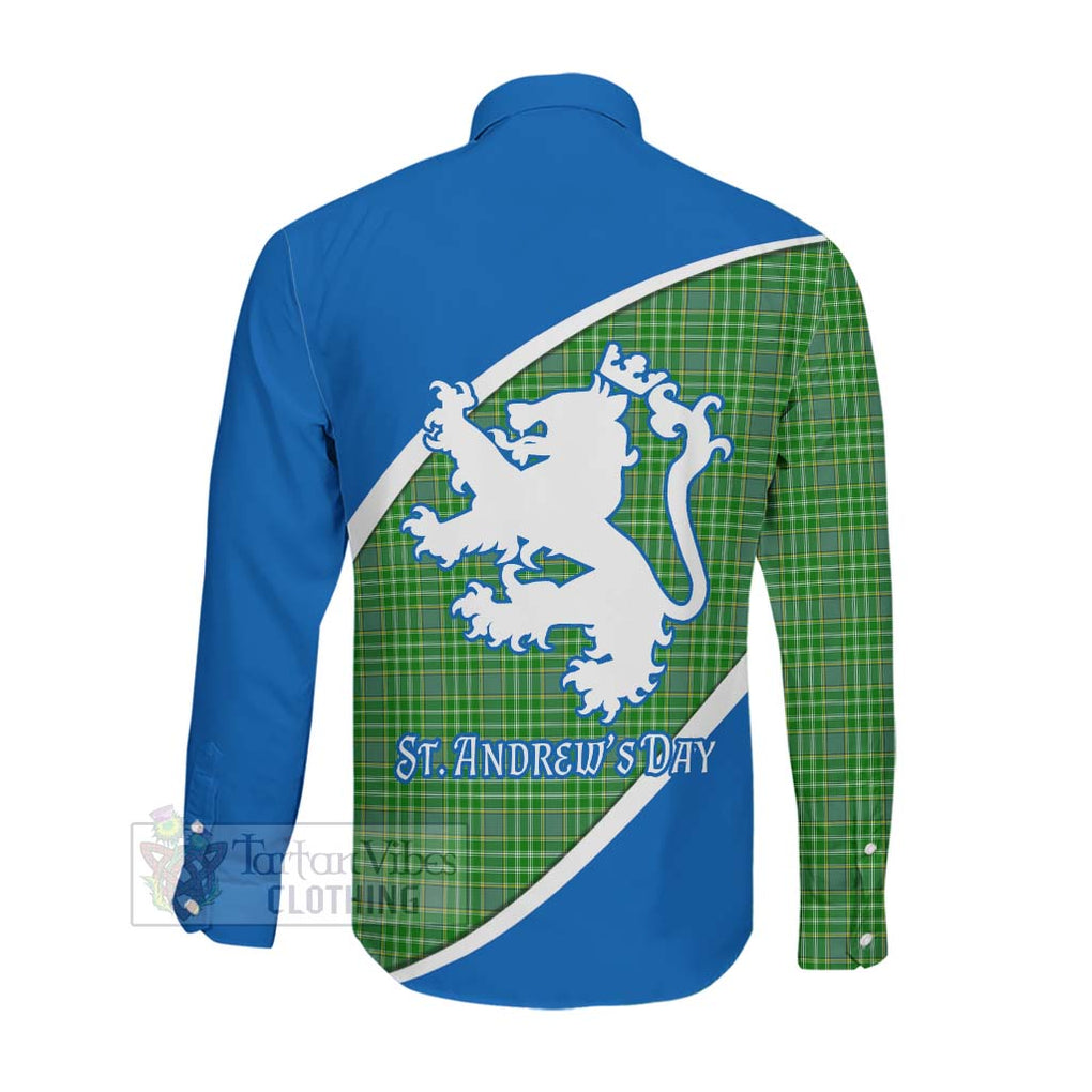 Tartan Vibes Clothing Currie Family Crest Tartan Long Sleeve Button Shirt Celebrate Saint Andrew's Day in Style