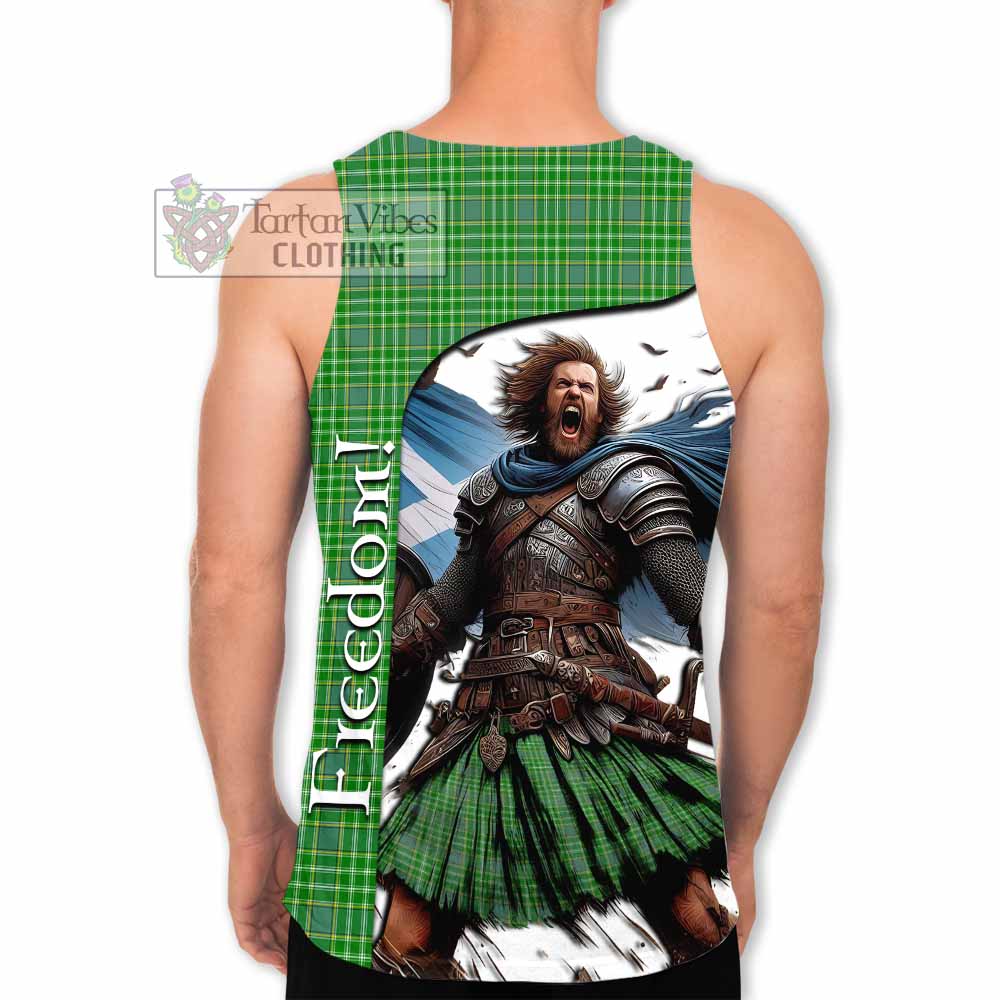 Tartan Vibes Clothing Currie Crest Tartan Men's Tank Top Inspired by the Freedom of Scottish Warrior