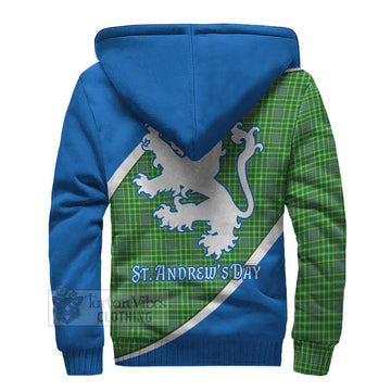 Currie Family Crest Tartan Sherpa Hoodie Celebrate Saint Andrew's Day in Style