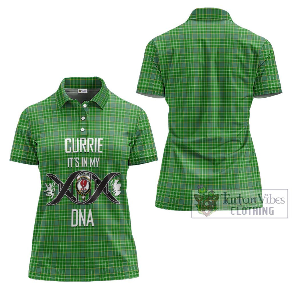 Currie Tartan Women's Polo Shirt with Family Crest DNA In Me Style - Tartanvibesclothing Shop