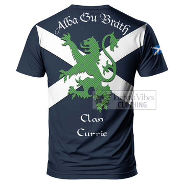 Currie Tartan Lion Rampant T-Shirt Proudly Display Your Heritage with Alba Gu Brath and Clan Name