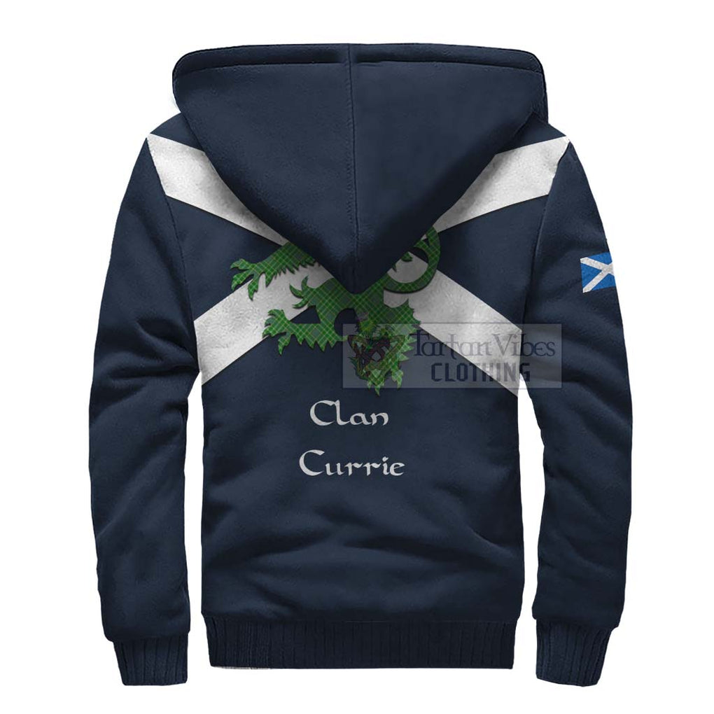 Tartan Vibes Clothing Currie Tartan Lion Rampant Sherpa Hoodie – Proudly Display Your Heritage with Alba Gu Brath and Clan Name