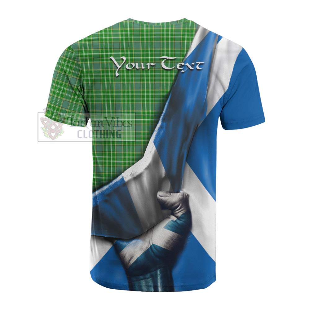 Tartan Vibes Clothing Currie Tartan Cotton T-shirt with Family Crest Scotland Patriotic Style