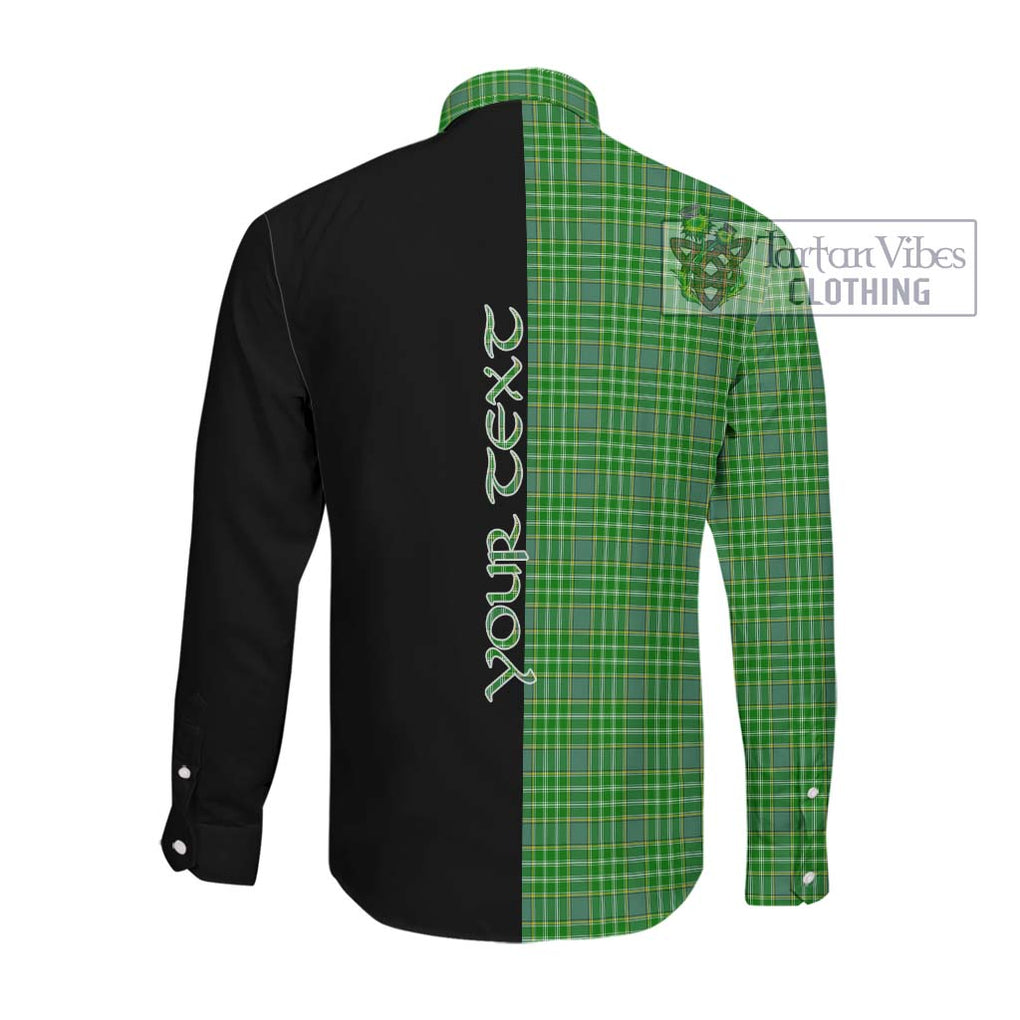 Currie Tartan Long Sleeve Button Shirt with Family Crest and Half Of Me Style Men's Shirt - Tartanvibesclothing Shop